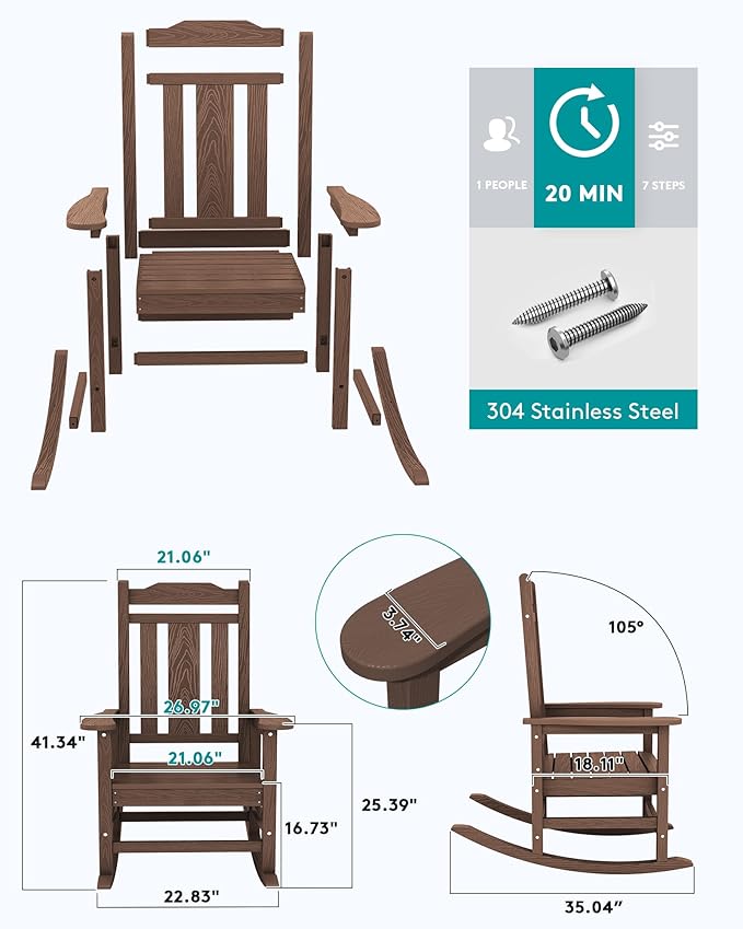 SERWALL HDPE Outdoor Rocking Chairs