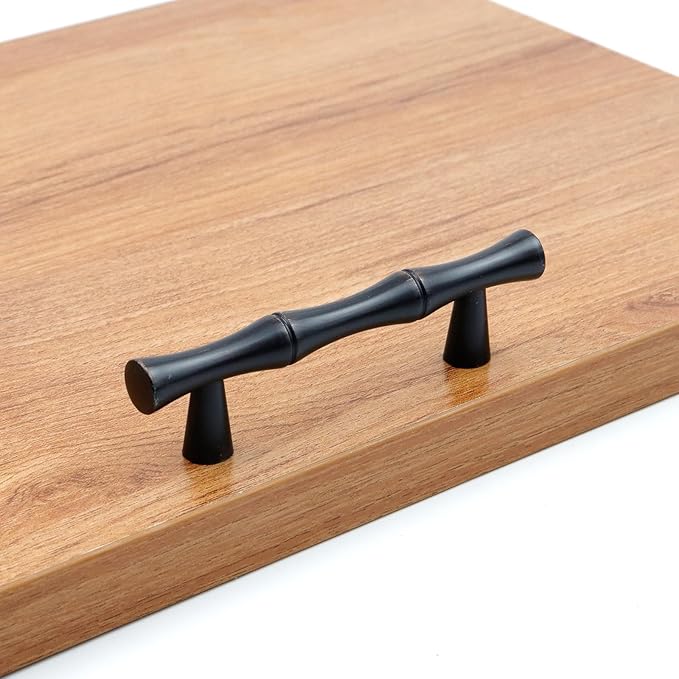 2PCS Bamboo Zinc Alloy Cabinet Handles, 2.5 Inch Hole Distance