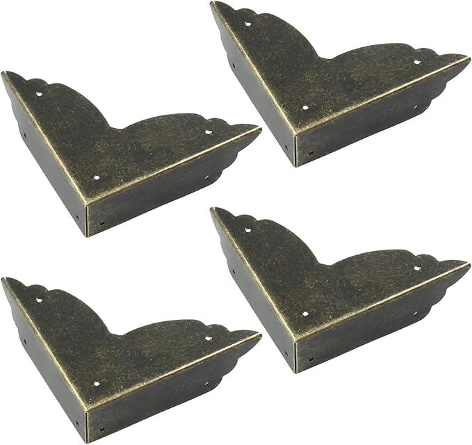 Bivethoi 8 Packs Bronze Box Corner Protectors, Edge Cover Safety Guard