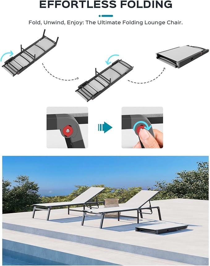 Aluminum Chaise Lounge Ourdoor