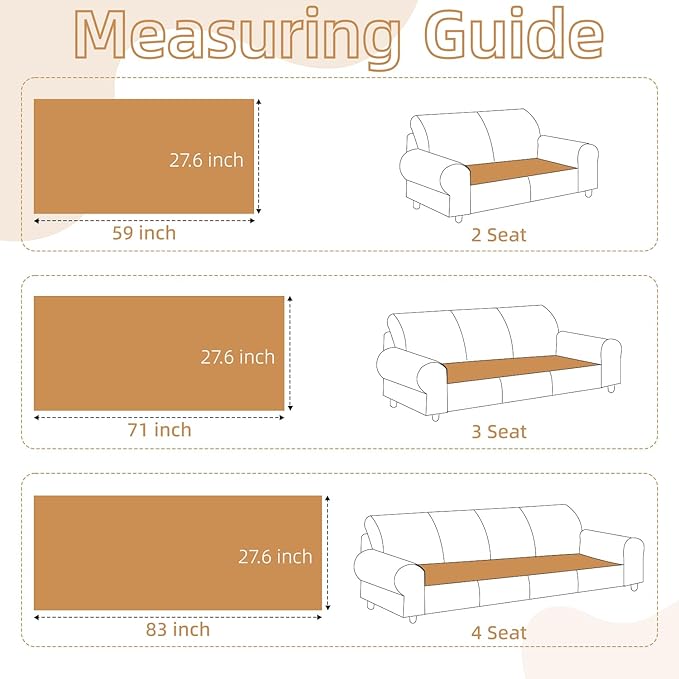 Dog Couch Cover for Sofa 100% Waterproof Faux Linen Sofa Covers for 3 Cushion