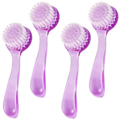 4 Colors Facial Cleansing Brush, Beomeen Face Scrubber Exfoliating Brush Face Wash Scrub Exfoliator for Skin Care, Makeup Removal (Blue, Pink, Purple, Clear)