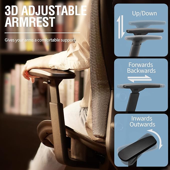 ELABEST T96 Mesh Office Chair, Ergonomic Computer Desk Chair, Sturdy Task