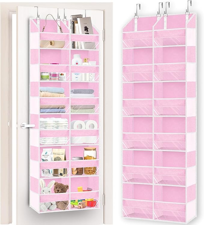 Over The Door Organizer 6 Tiers, Extra Large Behind Door Storage of 12