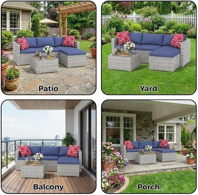 5-Piece Outdoor Sectional Sofa Set, Outdoor Patio Set Sectional Sofa,