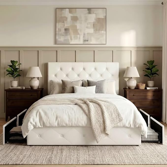 Allewie Upholstered Full Size Platform Bed Frame