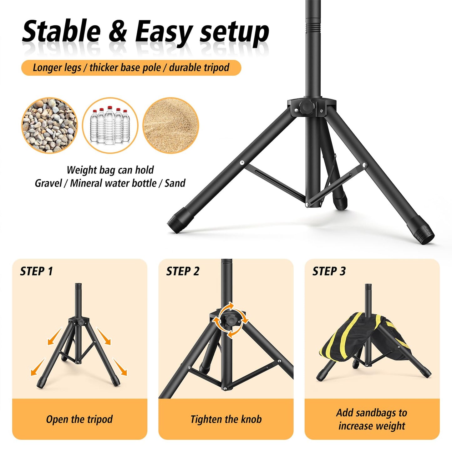 Forlogic Backdrop Stand 10x7.5ft(WxH), Heavy Duty Adjustable Photo Back Drop Stand kit, Suitable for Party, Photography, Weddings