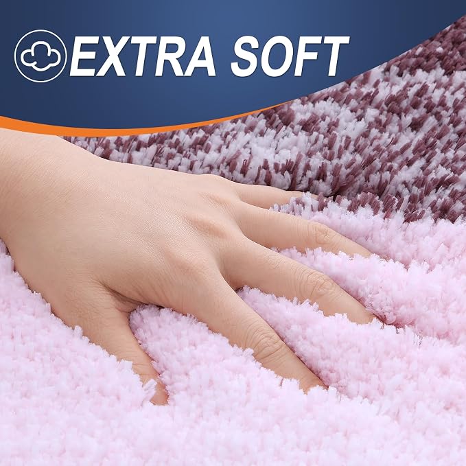 OLANLY Bathroom Runner Rugs Mat 47x20, Extra Soft Absorbent Microfiber Bath Rugs, Rubber Backing, Quick Dry, Washable Long Bath Mats for Bathroom Floor, Tub and Shower, Home Decor Accessories, Mauve