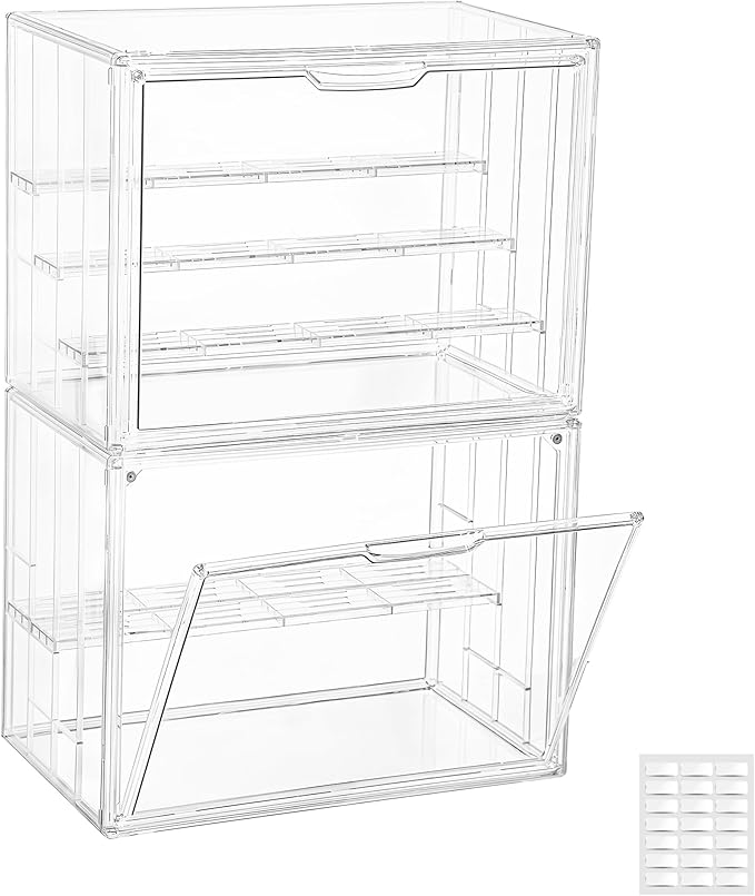 Attelite Acrylic Display Case, Upgrade 4 Tiers Clear Display Case