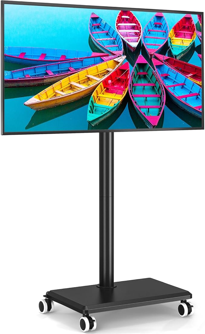 Rfiver Rolling TV Stand for 32 to 55 60 Inch TVs up to 88lbs, Height Adjustable