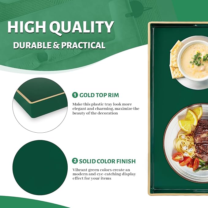MAONAME Dark Green Decorative Tray, Serving Tray