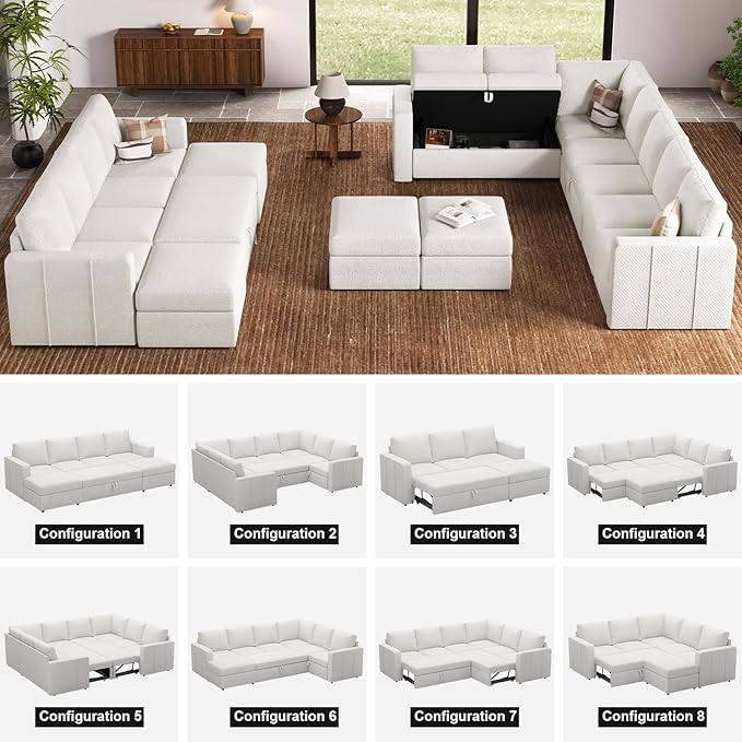 Belffin Modular Sectional Sleeper Sofa Bed