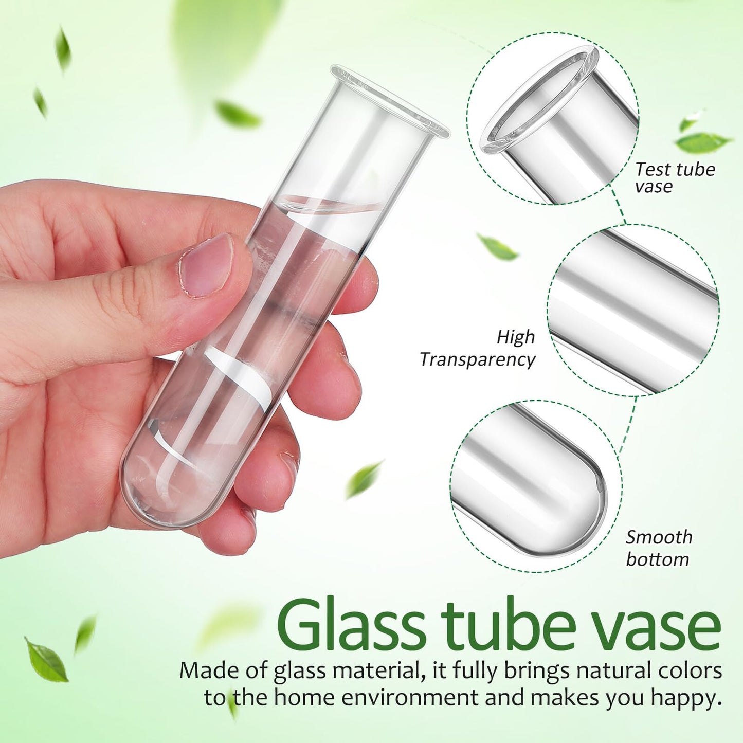 Artibetter 5pcs Glass Plant Propagation Tubes 2.5x3x11cm Test Tube Hydroponic Flower Vase for Indoor Plant Propagation and Terrarium Display