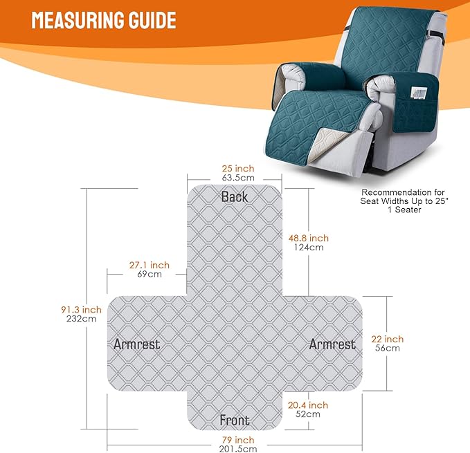 VANSOFY 100% Waterproof Recliner Chair Covers, Recliner Cover Non-Slip Dog