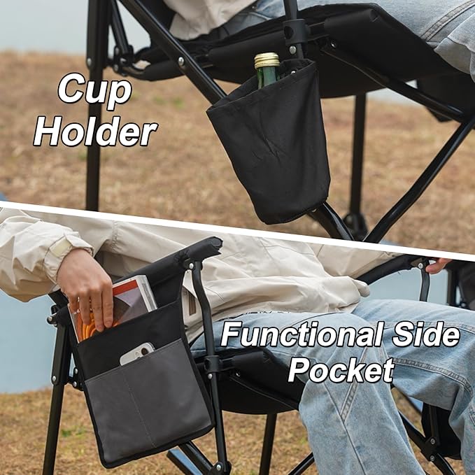 Romswi 2 Pack High Back Portable Rocking Chair