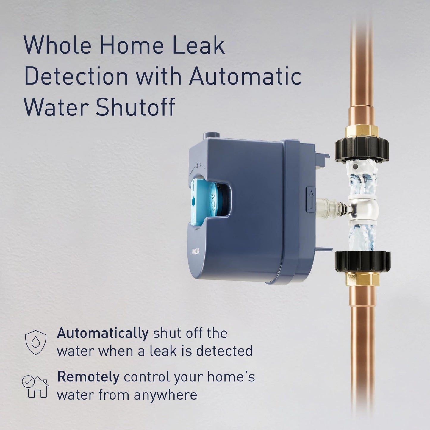 Moen 900-006 Flo by Moen 1-Inch Smart Water Shutoff with 920-005 Flo by Moen Smart Water Detector, 3-Pack