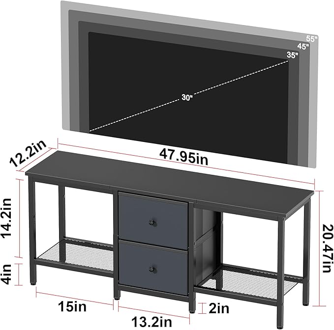 TV Stand Suitable for TVs up to 55 Inches, Entertainment Center