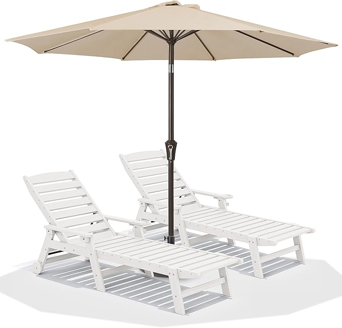 SERWALL Patio Chaise Lounge Chair Set of 2