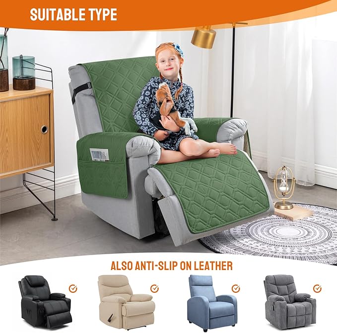 VANSOFY 100% Waterproof Recliner Chair Covers, Recliner Cover Non-Slip Dog