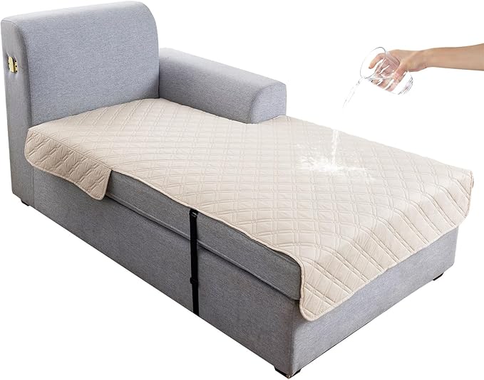 Genina L Shape Couch Cover, Sectional Couch Chaise Covers, Waterproof Washable