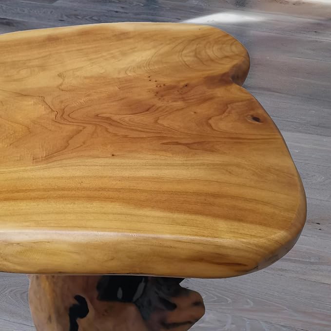 Brefhome 18.9" Tall Cedar Tree Stump Stool, Natural Wood Side Table,