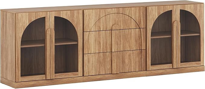 BELLEZE 3-Piece Modular Sideboard Cabinet Freely Configurable, Modern Wood