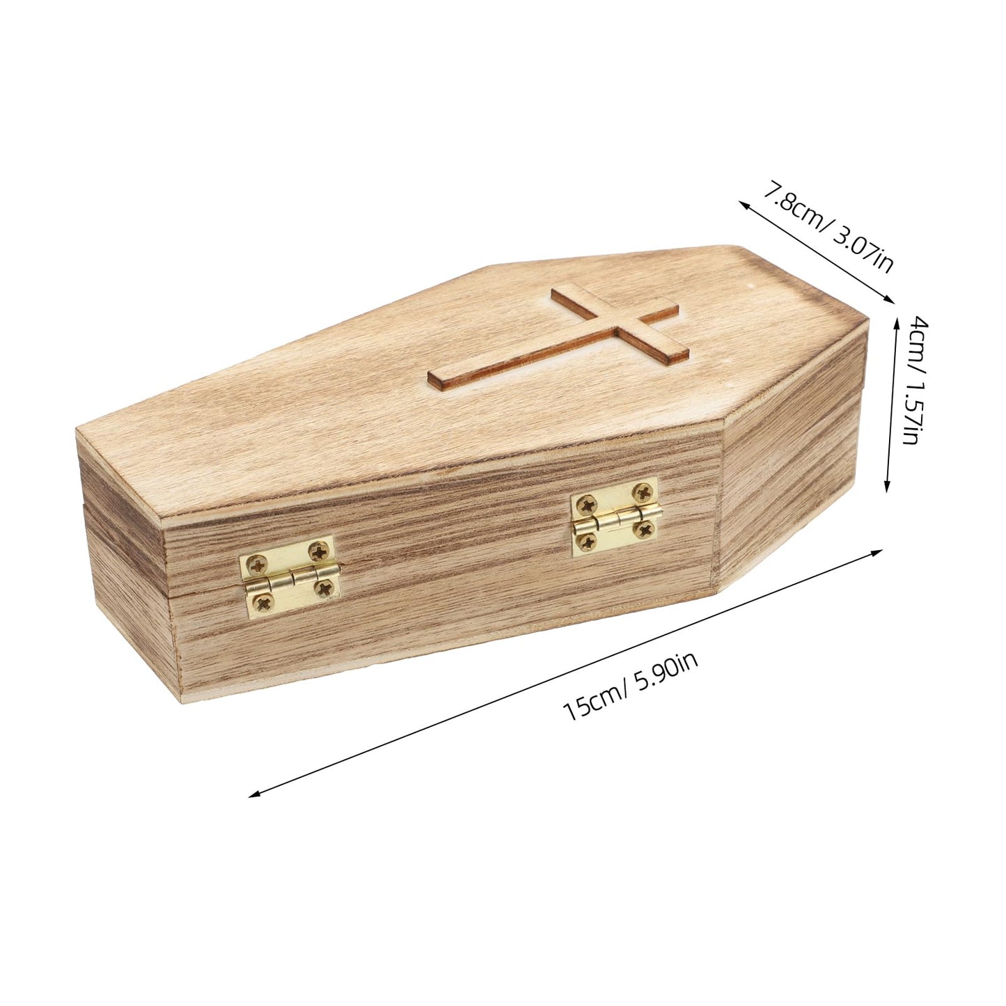 balacoo Mini Wooden Coffin Box 7in Unfinished Pine – Creepy Halloween Decor & Pet Keepsake Casket for Gothic Jewelry Display, Spooky Party Favor Tray, Cosplay Prop
