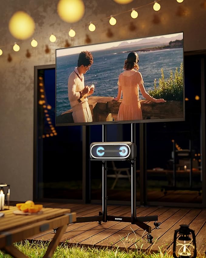 Heavy-Duty Rolling TV Stand for 32–85" Screens — Supports 187 lbs, Stable