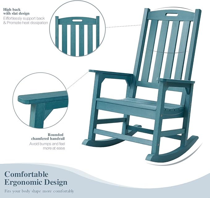 Psilvam Oversized Outdoor Rocking Chair,