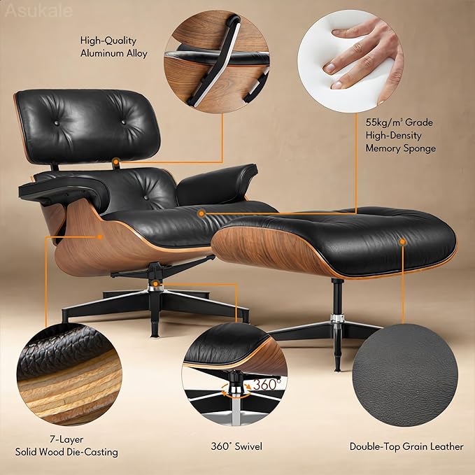 Top Grain Leather, Mid Century Chaise Lounge Chair Indoor, Chair
