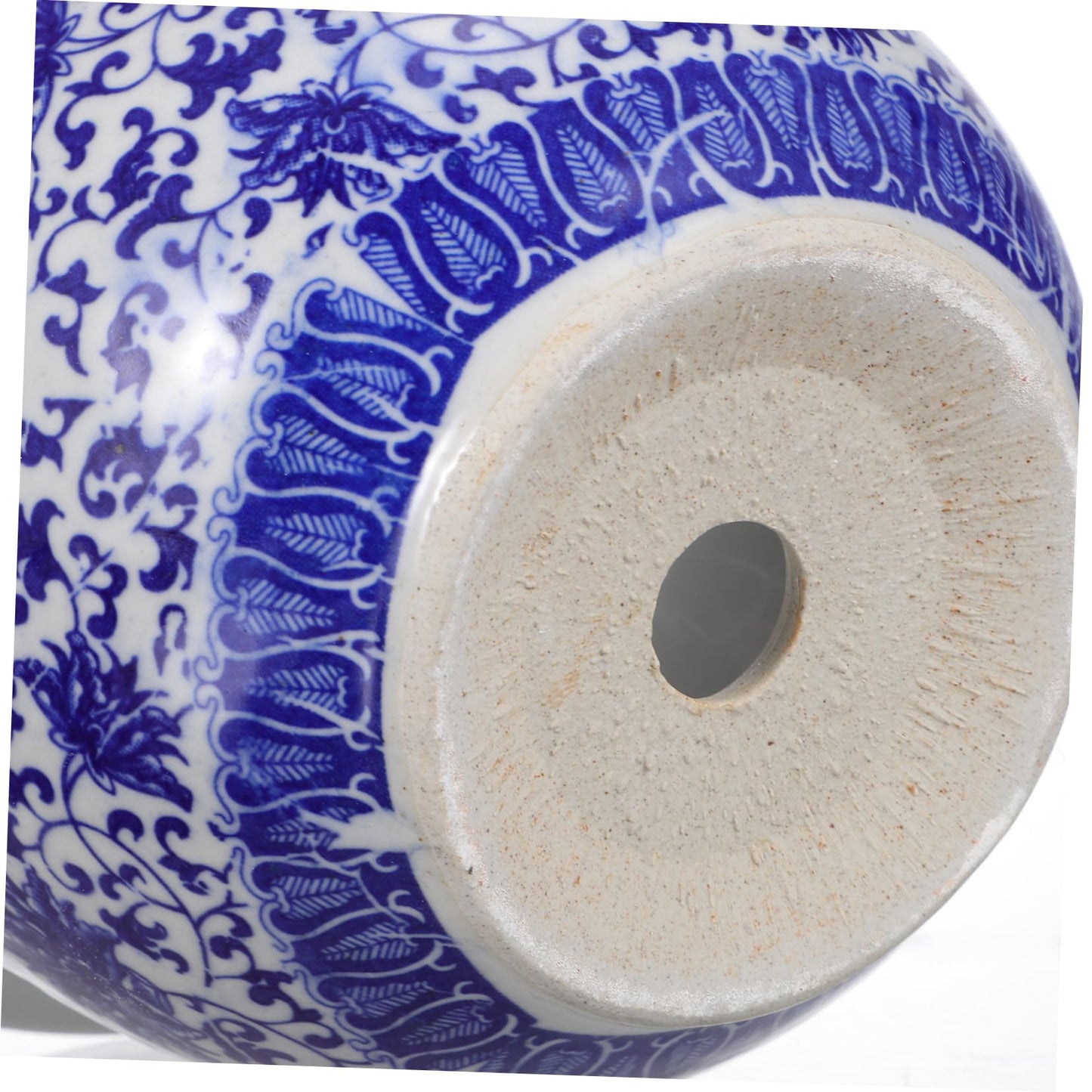 BESPORTBLE Blue and White Porcelain Decorative Flower Pot Ceramic Planter Pot with Drainage Hole and Saucer for Bonsai Plants Flower Aloe Indoor Home Decoration, 6.6 * 4.68in