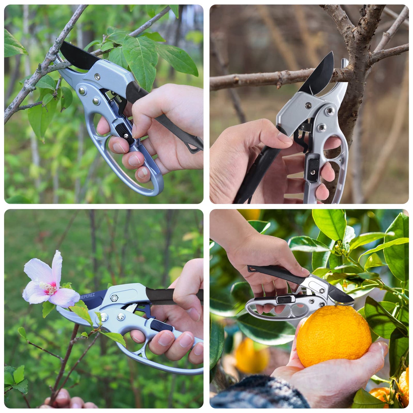 MEPEREZ Premium German-Made Pruning Shears – Ergonomic, Heavy-Duty Hand Pruners Designed for Precision Cutting of Plants; Ideal for Gardeners and Individuals with Arthritis or Reduced Hand Strength