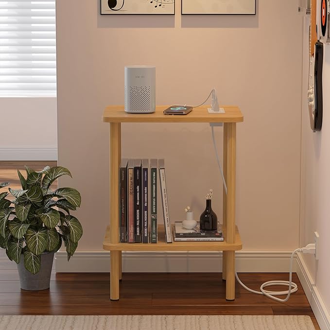 Apicizon 2 Tier End Table Set of 2, Small Side Table