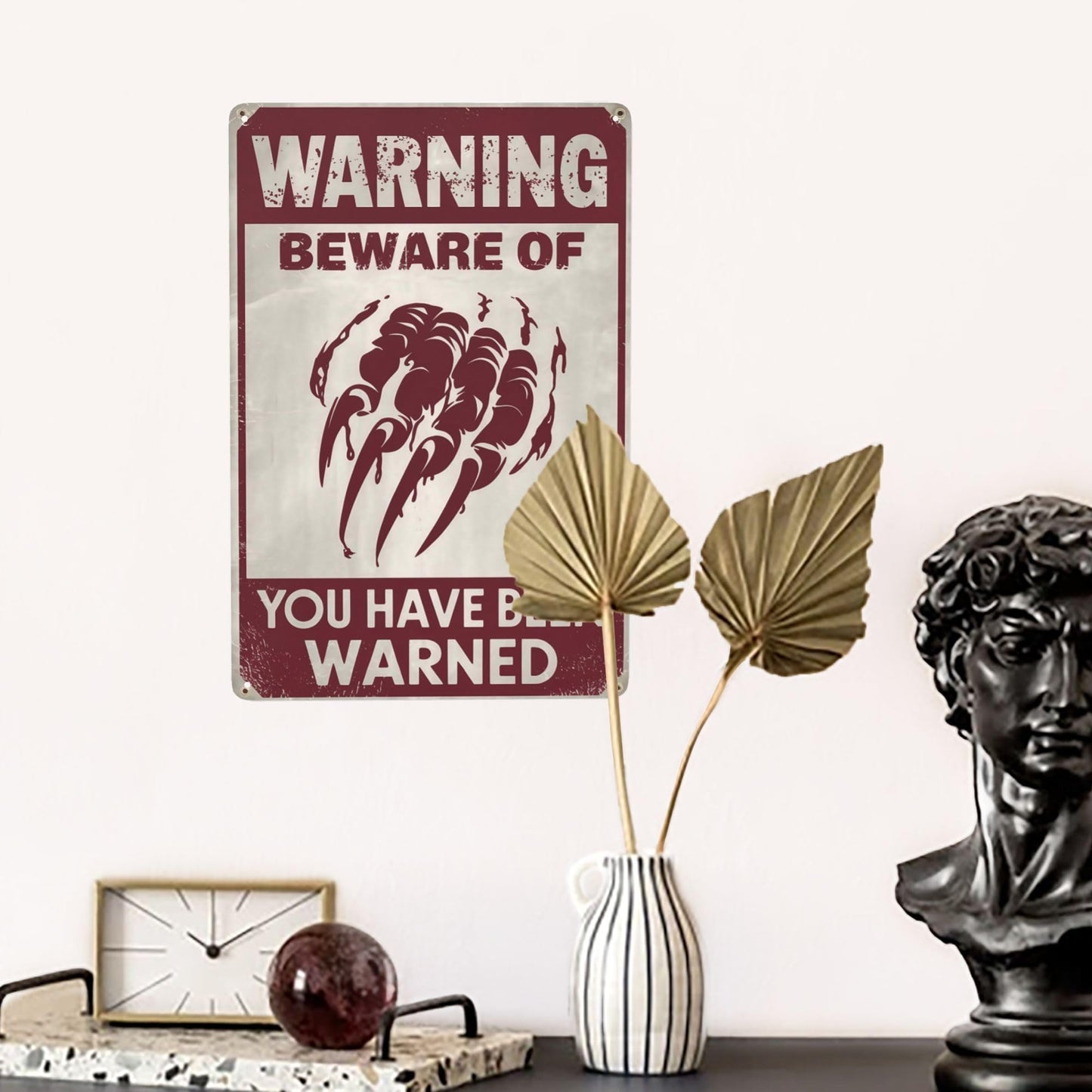 8x12 Inch Metal Sign Halloween Warning Beware You Have Been Warned Retro Wall Decor For Front Entry Porch Hallway Garage Party Room And Halloween Wall Display Spaces