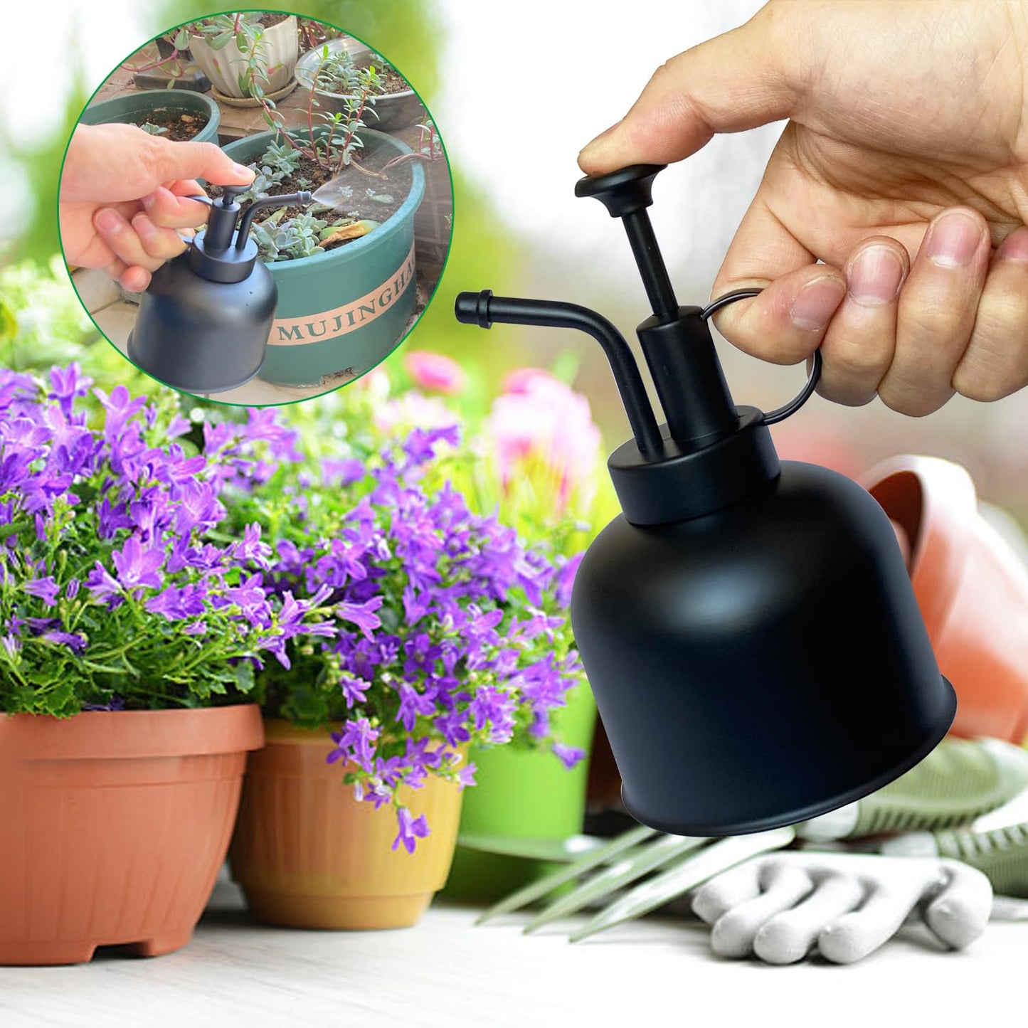 Lianshi Stainless Steel Plant Sprayer, Small Watering Can, Modern Gardening Tool for Indoor Potted Plants