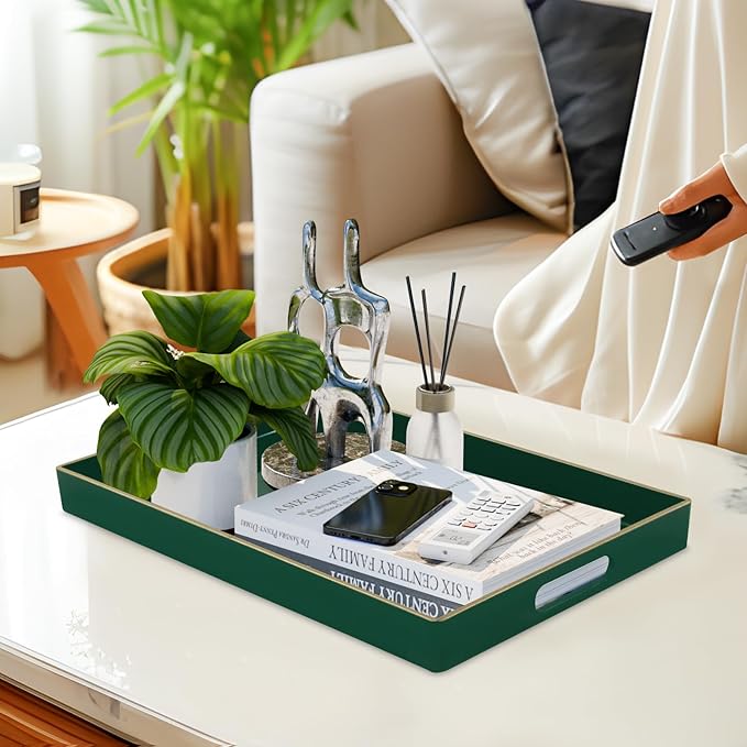 MAONAME Dark Green Decorative Tray, Serving Tray