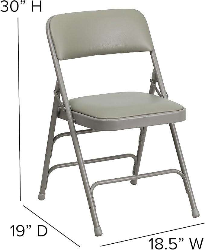 Flash Furniture 2 Pack HERCULES Series Curved Triple Braced & Double Hinged