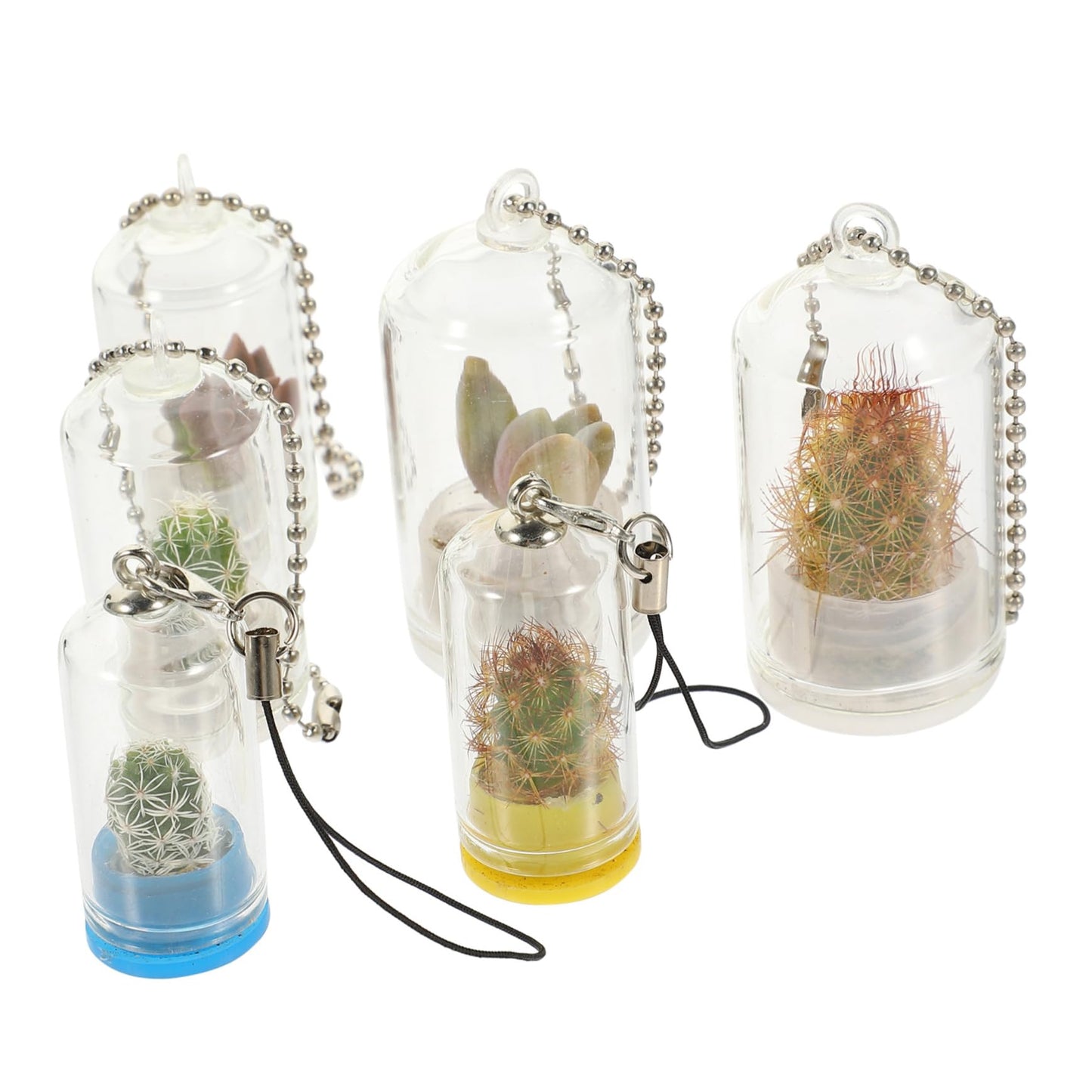 GALPADA 6pcs Key Chain Keychain Charm Keychain Accessories Decor Plants Plant Keychain Hanging Terrarium Large Home Keychain Vase Jar Clear Vase Car Miniature Hanging Planters Bulb Glass