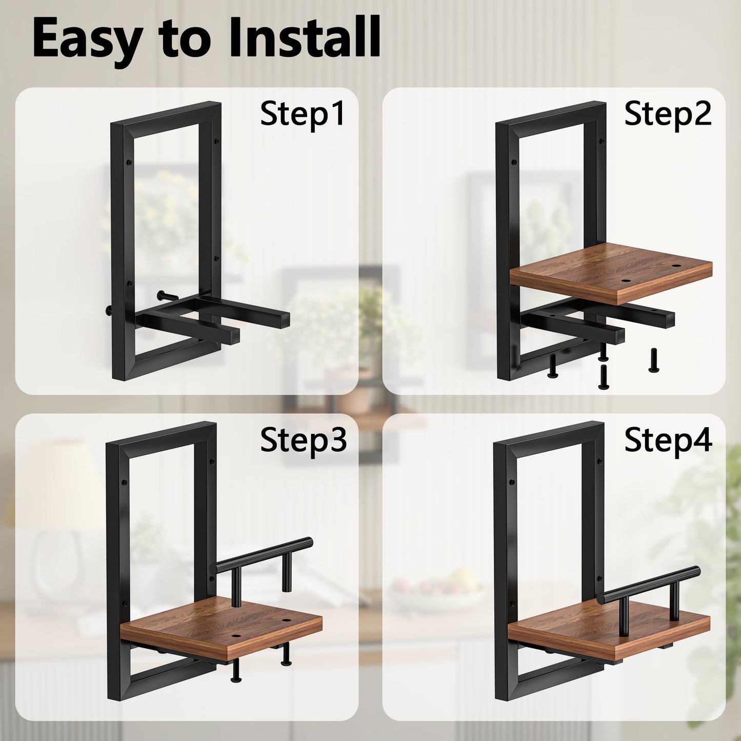 Sbosbo Floating Shelves for Wall, Plant Shelf Indoor, Wall Planters for Indoor Floating Plant Shelves for Bedroom, Living Room, Kitchen, Office, Bathroom Decor (2 Pack)