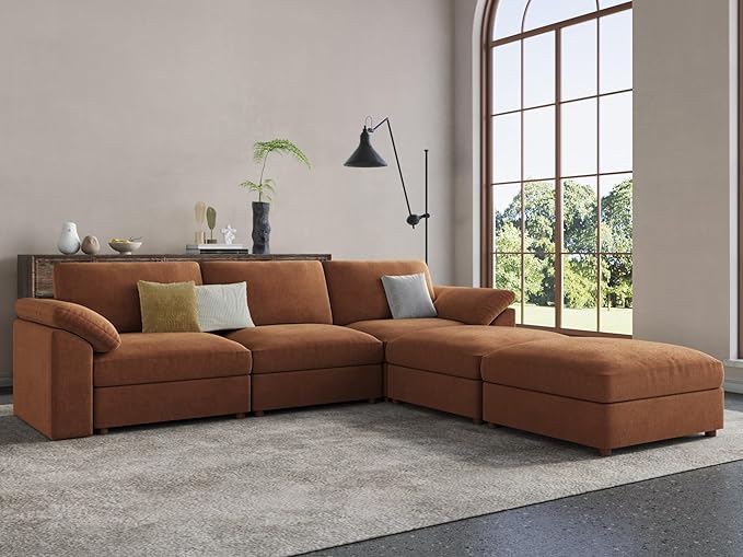 EASE MOOSE Modular Sectional Couch, Oversized Deep Seat U Shape Sectional Couch