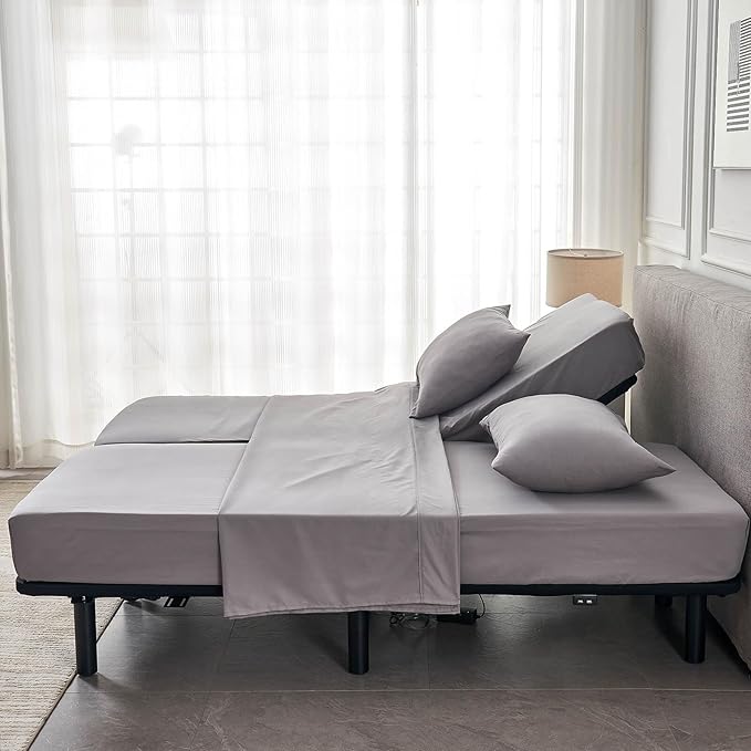 Kingnex Split Queen Sheets for Adjustable Bed Soft 1800 Microfiber 5 Pieces