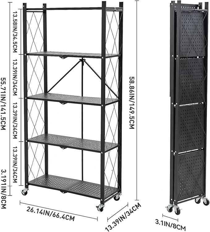 BRIAN & DANY 5-Tier Foldable Storage Shelves