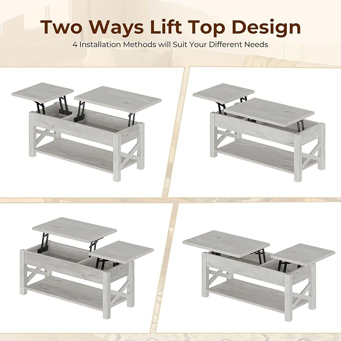 Rolanstar 47.2" Lift Top Coffee Table