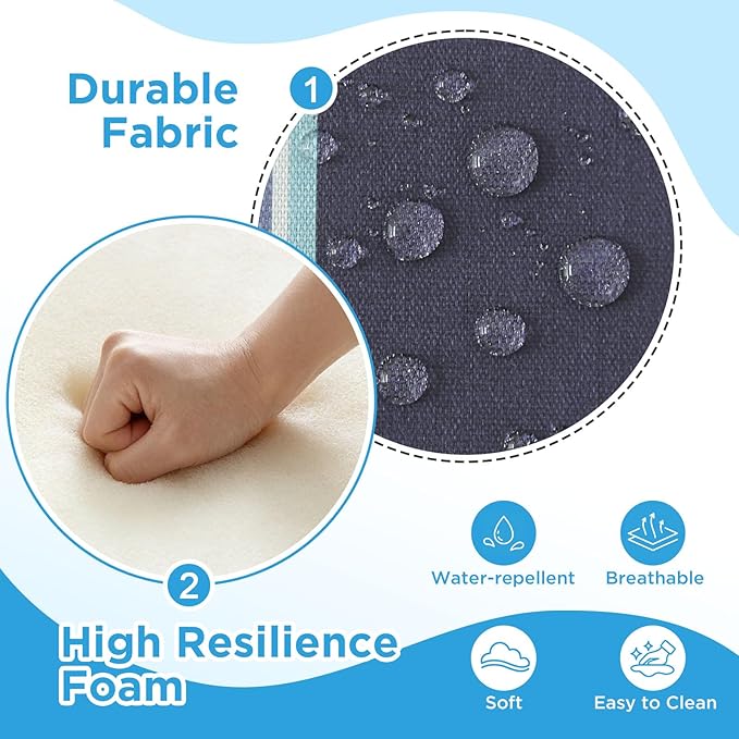 Outdoor Deep Seat & Back Cushion Set, 24 x 24 Inch Water Repellent and Fade