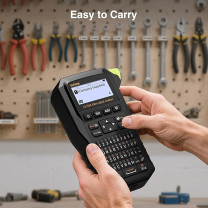 SUPVAN G15M Mini Portable Label Maker Machine with Heat Shrink Tube, Rechargeable 1200mAh Battery Thermal Transfer Printer, Compatible with Multi-Type Label, Home, Garage, Office & Outdoor