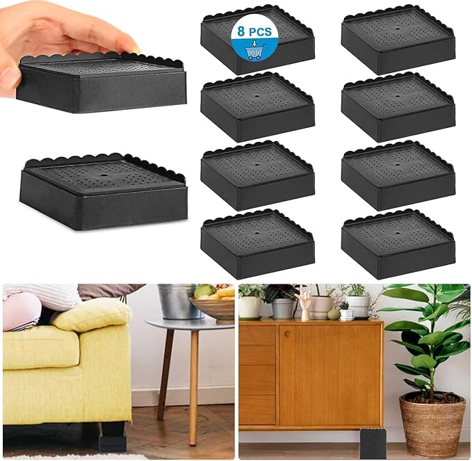 Bed Risers 1 inch, 2 inch, 3 inch, 4 inch Heavy Duty, Adjustable Furniture Riser