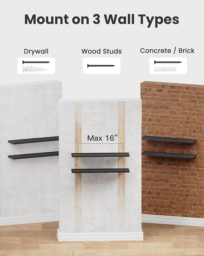 AMADA HOMEFURNISHING Floating Shelves Wall Mounted, 32 x 7 Inch Wall Shelves