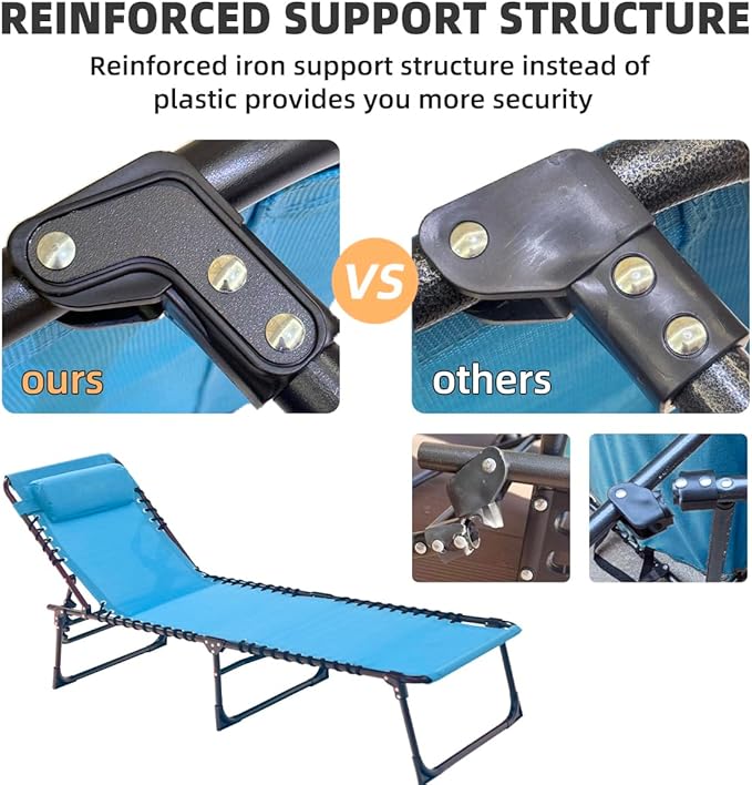Patio Lounge Chair Folding Chaise Bed