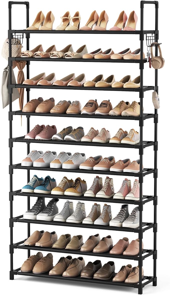 VTRIN 10 Tier Shoe Rack Tall Large Capacity Wide Shoe Organizer
