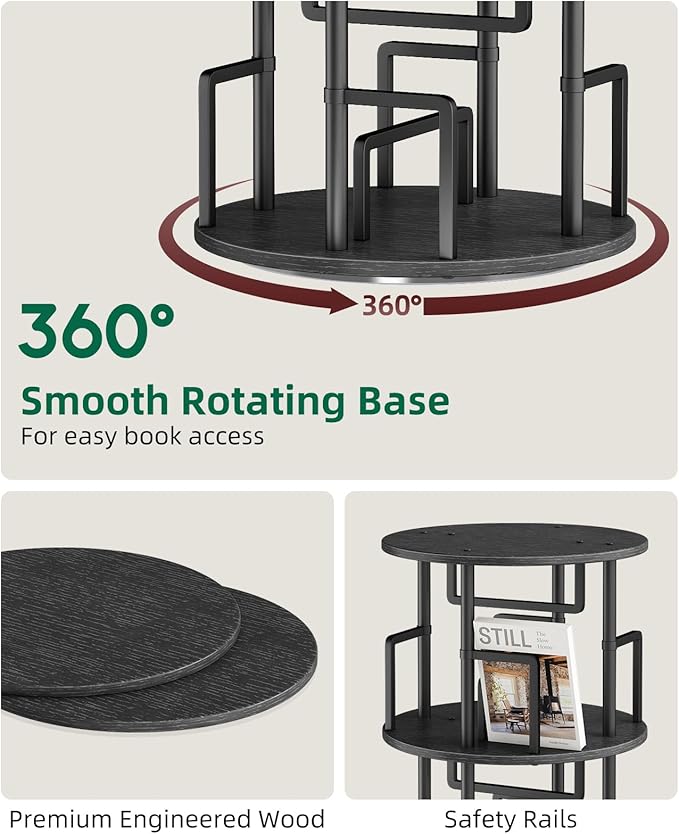 Kalrin 5 Tier Rotating Bookshelf